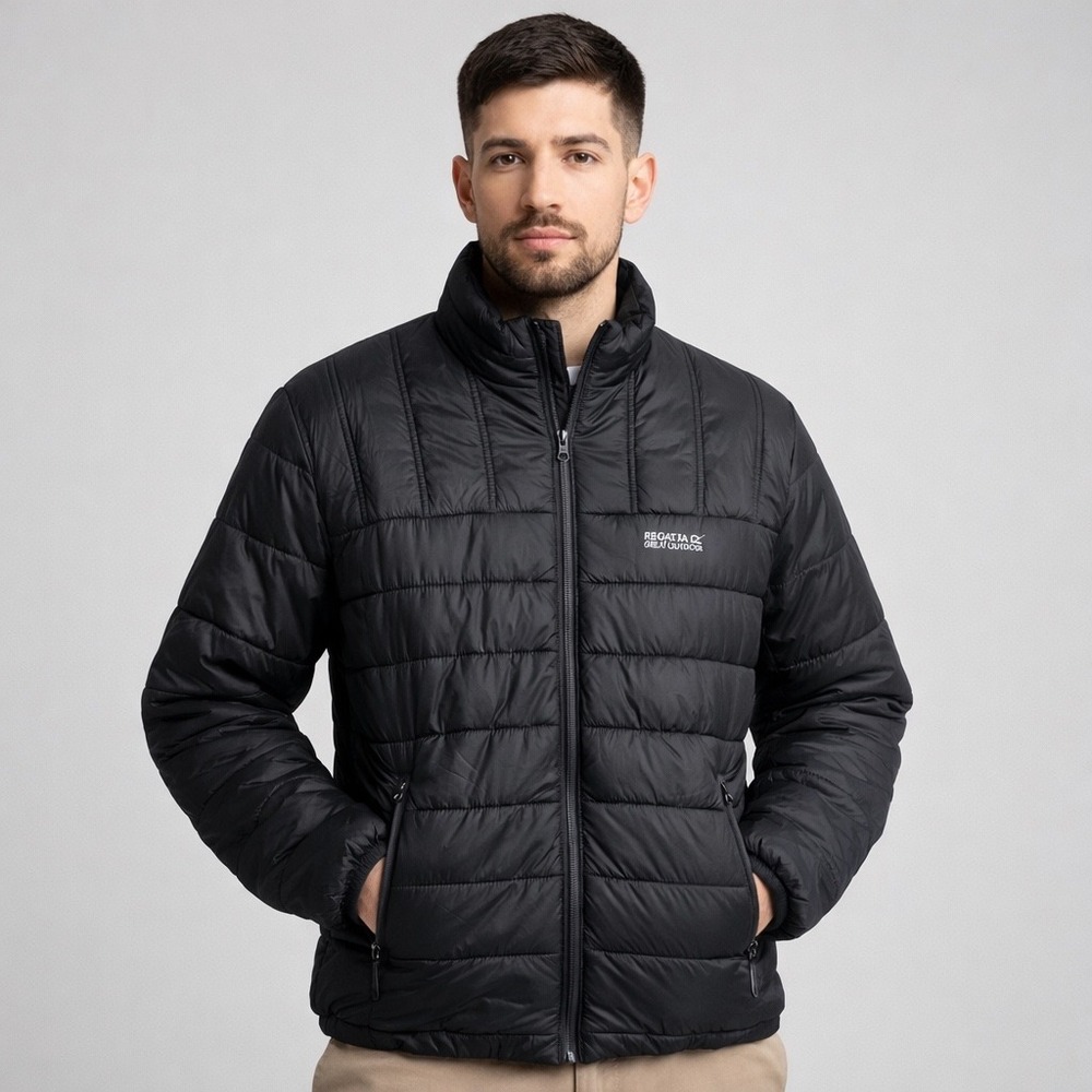 Regatta Great Outdoors Black Insulated Puffer Jacket Men's Small Full Zip Coat